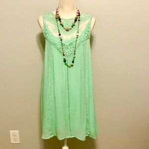 Boho style crochet sheath mini dress